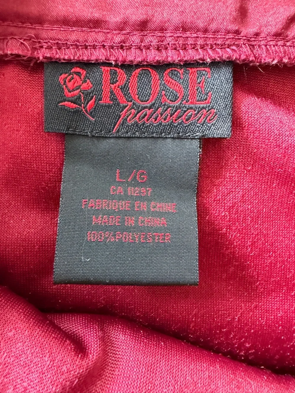 Vintage Rose Passion Burgundy Velvet Nightgown Robe Set L Y2K - Picture 10 of 12